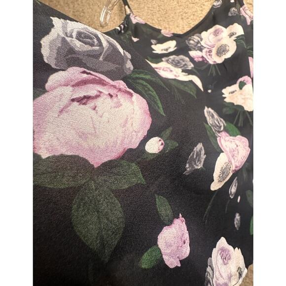 EQUIPMENT‎ Layla 100% Silk Dark Floral Camisole Tank Womens S P Layer Whimsigoth - Picture 3 of 14